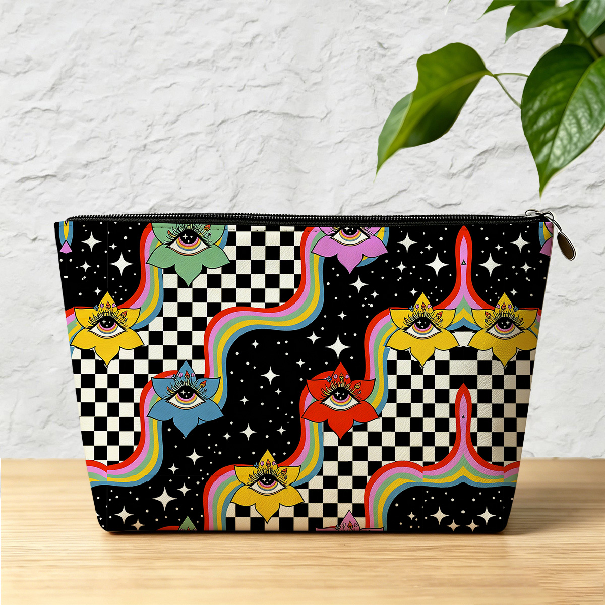 Purplehecate Enchanted Mushroom Eye Blossom Zip Makeup Bag