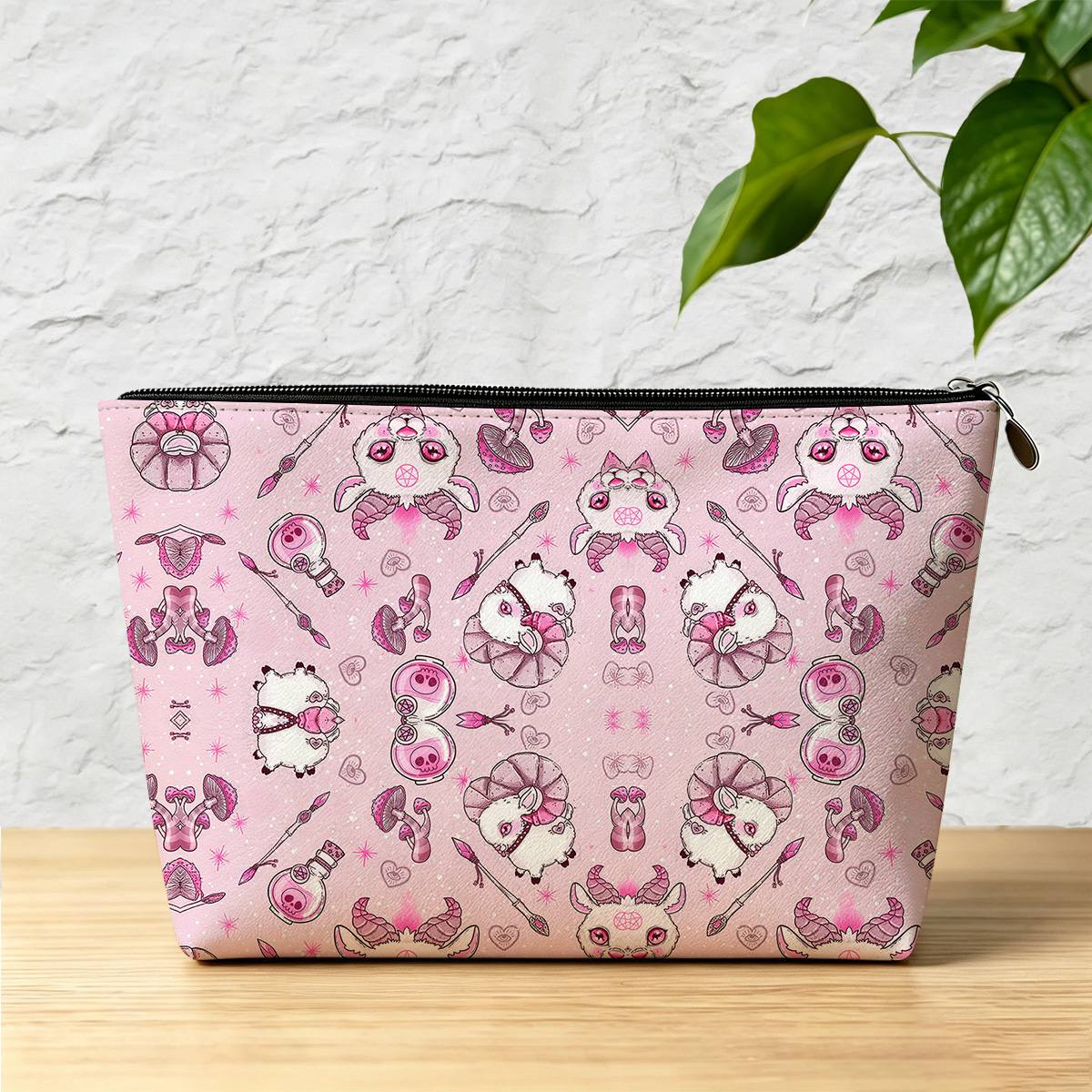 Purplehecate Pastel Occult Goat Zip Makeup Bag