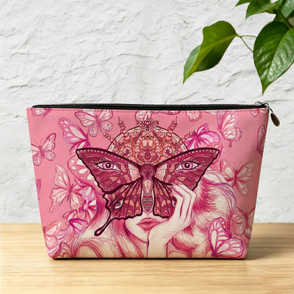 Purplehecate Butterfly Witchy Zip Makeup Bag