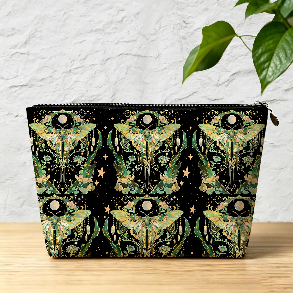 Purplehecate Moon Moth Rave Zip Makeup Bag