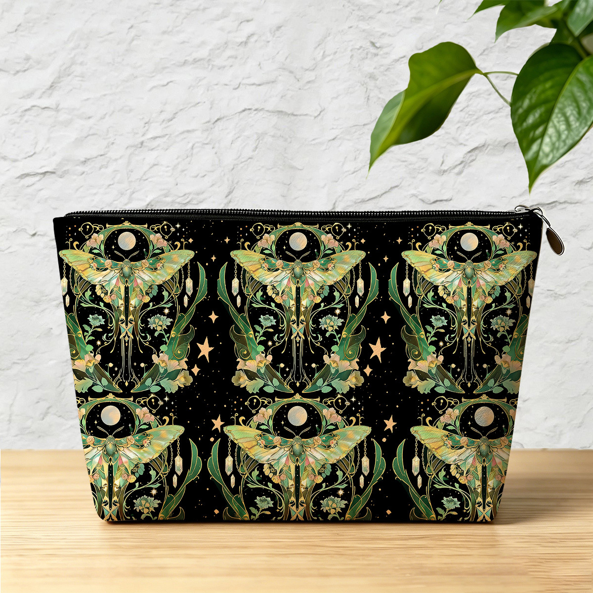 Purplehecate Moon Moth Rave Zip Makeup Bag