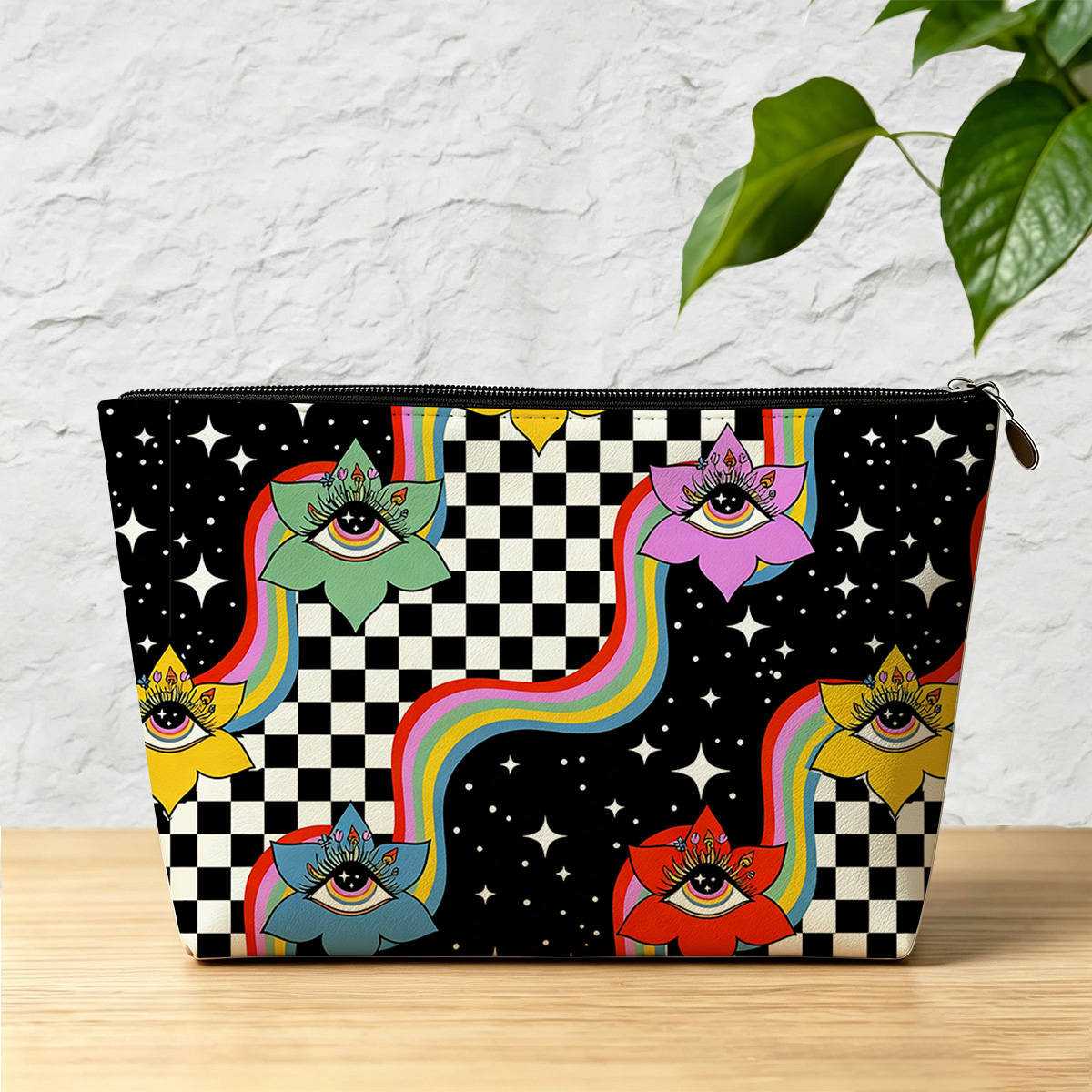 Purplehecate Enchanted Mushroom Eye Blossom Zip Makeup Bag