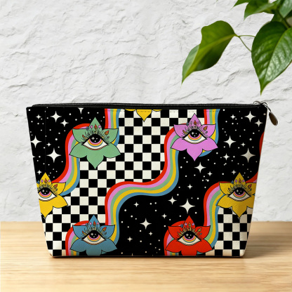 Purplehecate Enchanted Mushroom Eye Blossom Zip Makeup Bag
