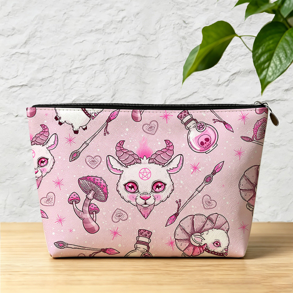 Purplehecate Pastel Occult Goat Zip Makeup Bag