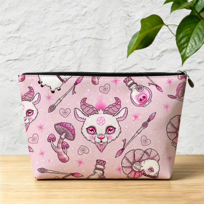 Purplehecate Pastel Occult Goat Zip Makeup Bag