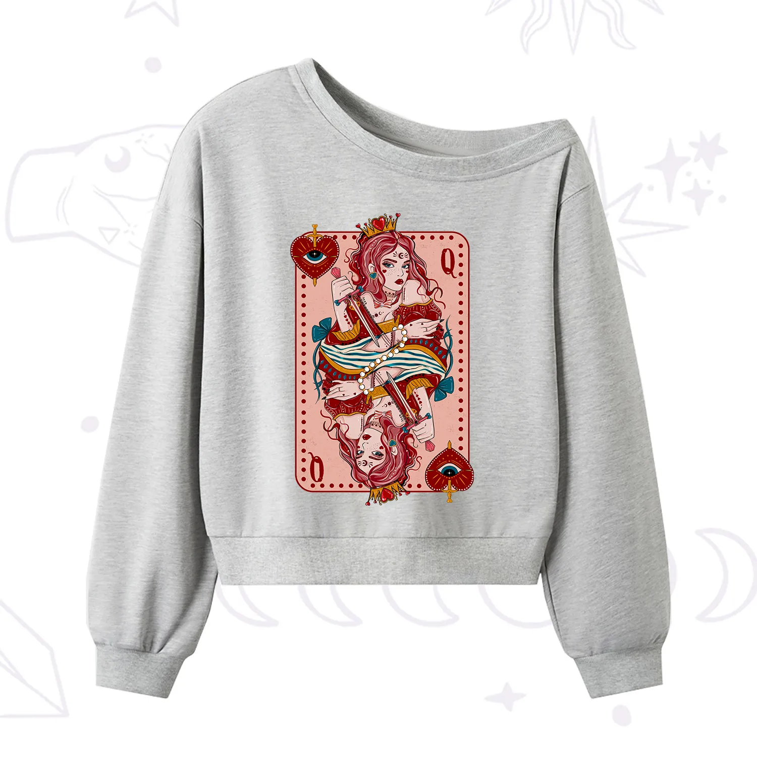Purplehecate The Dog Mom Tarot One Shoulder Sweatshirt