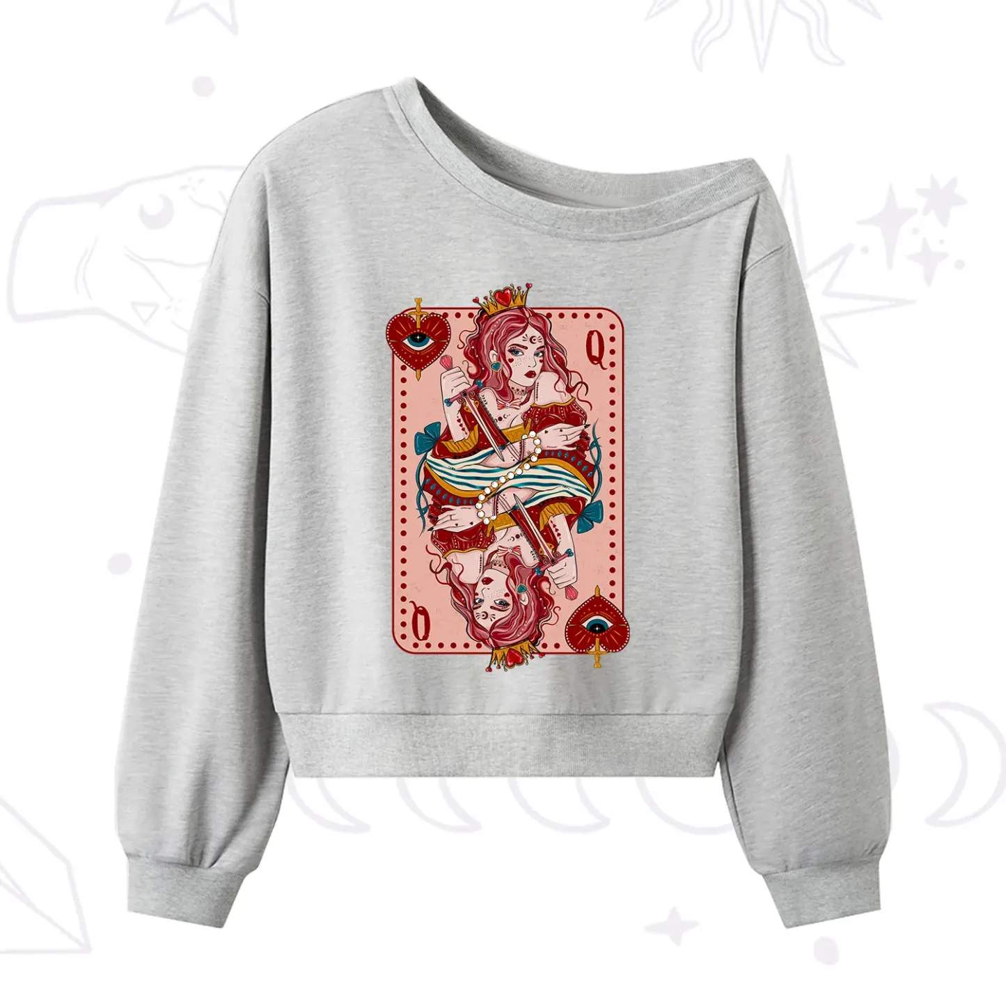 Purplehecate The Dog Mom Tarot One Shoulder Sweatshirt