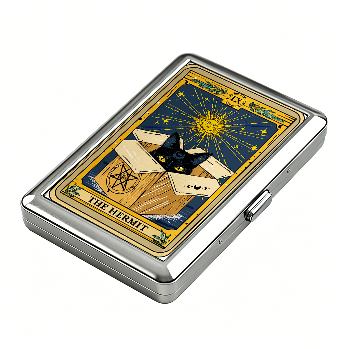 Purplehecate The Hermit Cat Tarot Card Cigarette Case