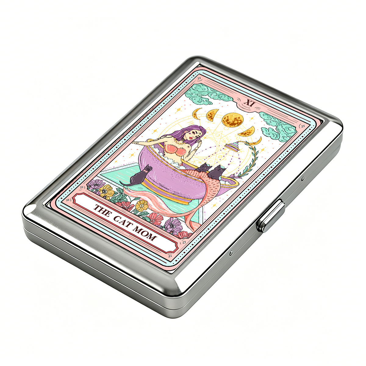 Purplehecate The Cat Mermaid Mom Tarot Card Cigarette Case