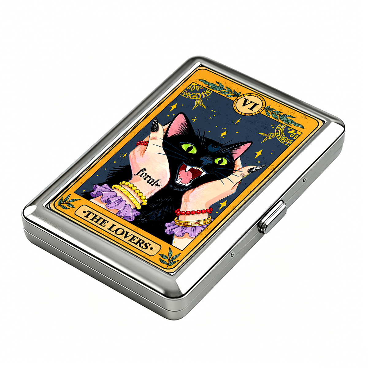 Purplehecate The Lovers Tarot Feral Cat Cigarette Case