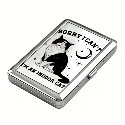 Purplehecate Sorry I Can't Go I'm an Indoor Cat Cigarette Case