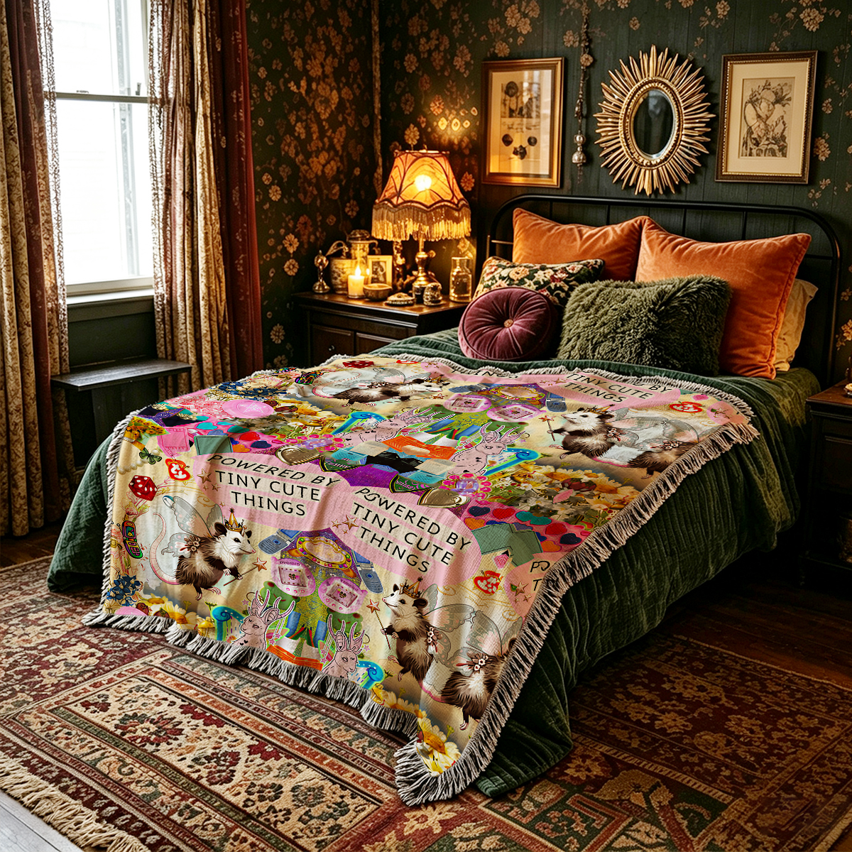 Purplehecate The Opossum Queen's Hoard Woven Tapestry Blanket