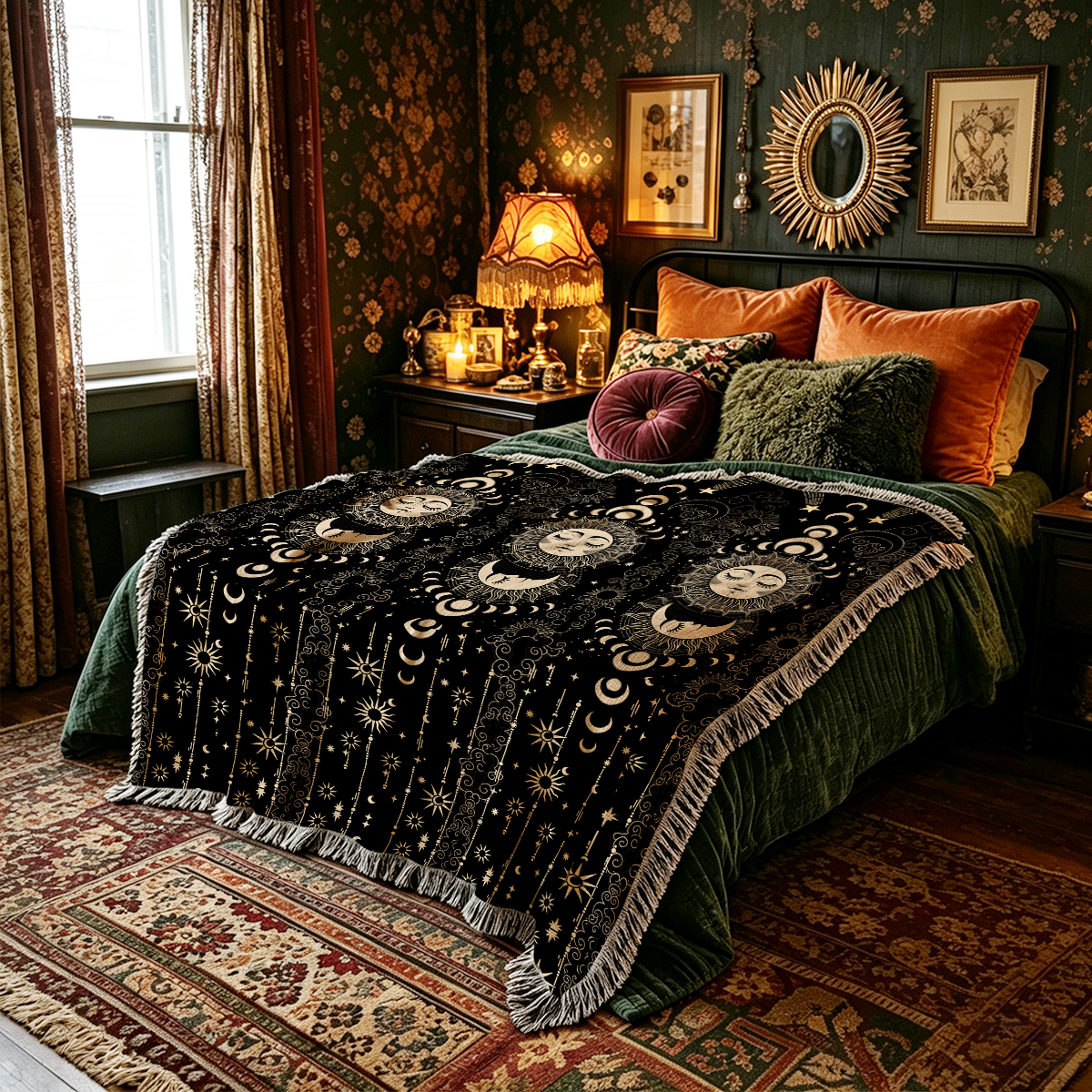 Purplehecate Lunar Eclipse Woven Tapestry Blanket