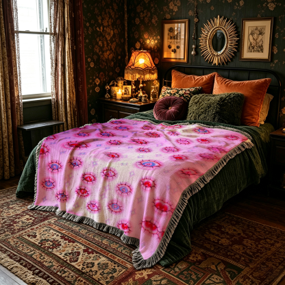 Purplehecate Mystic Love-Eye Woven Tapestry Blanket