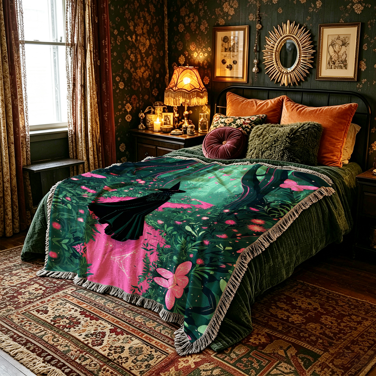 Purplehecate Witchy Forest Woven Tapestry Blanket