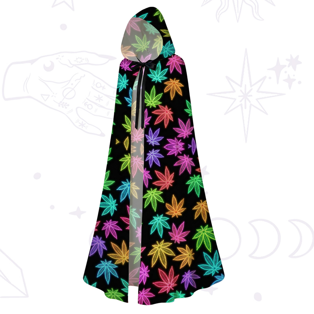 Purplehecate Trippy Weed Hooded Cloak