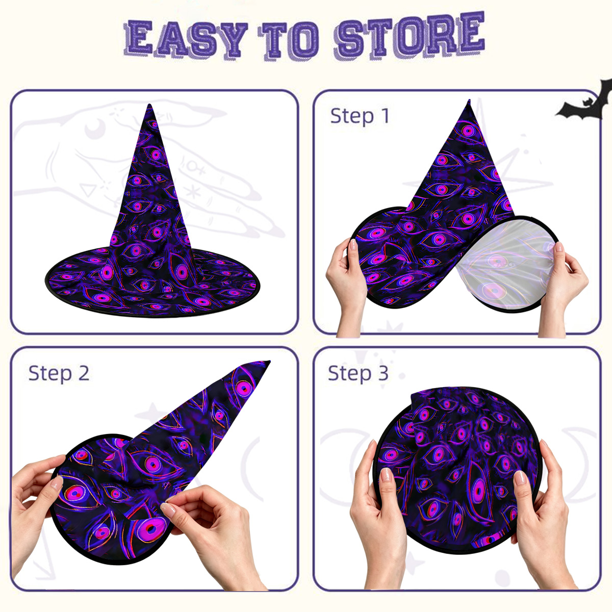 Purplehecate Glitch Vision Witch Hat