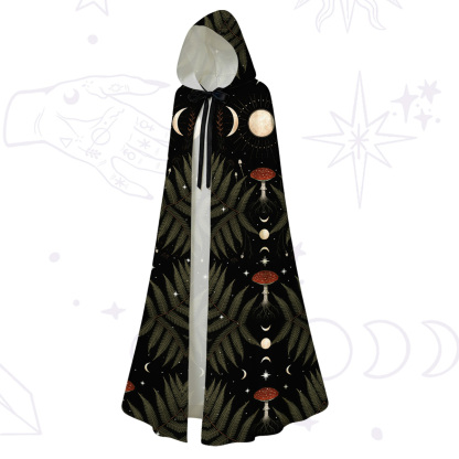 Purplehecate Moonlit Mushroom Gown Hooded Cloak