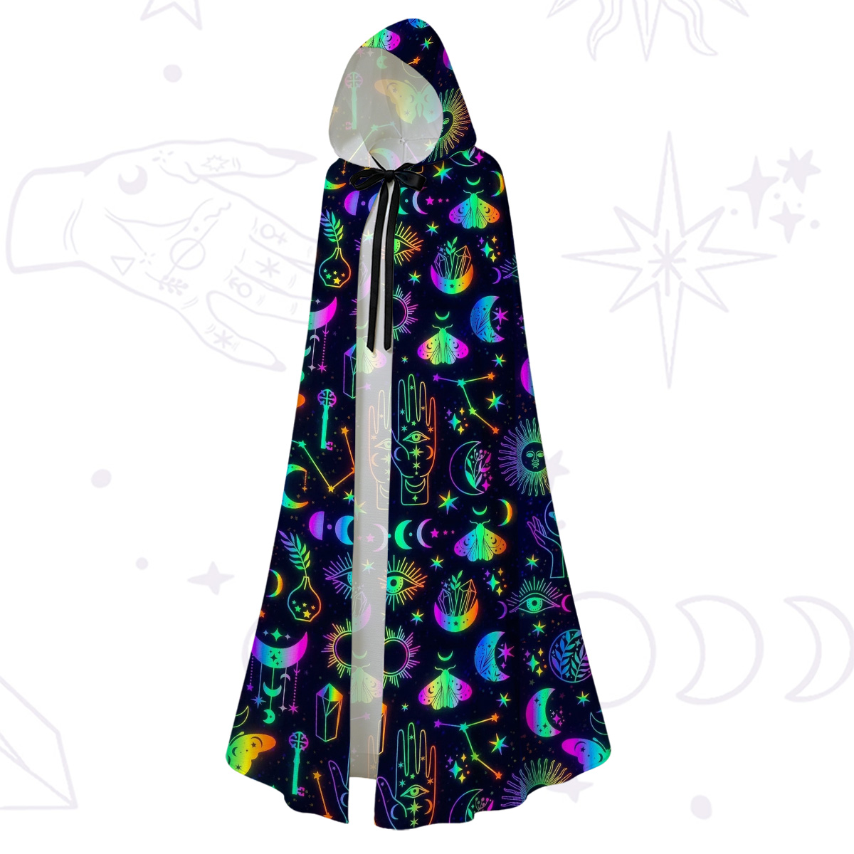 Purplehecate Blacklight Butterfly Hooded Cloak