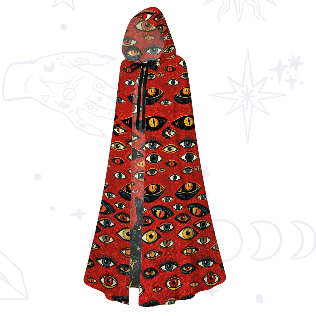 Purplehecate Cosmic Watcher Cat Hooded Cloak