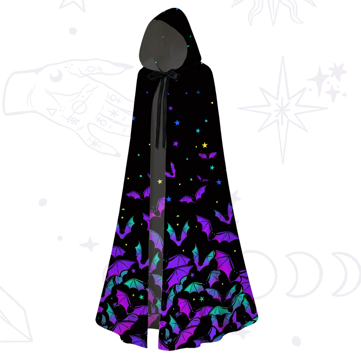 Purplehecate Rainbow Bat Hooded Cloak