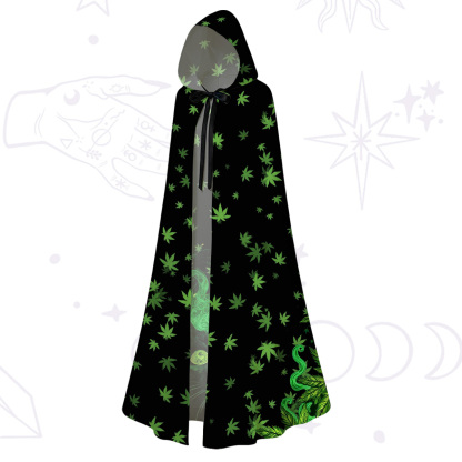 Purplehecate Trippy Glow Cat 420 Vibes Hooded Cloak