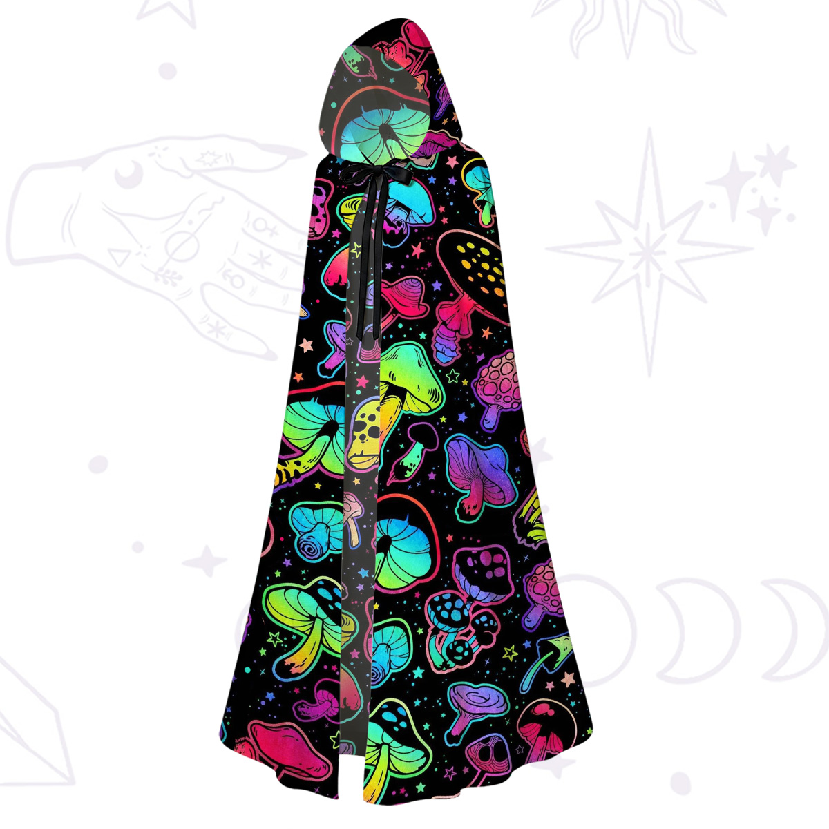 Purplehecate Psychedelic Mushroom Rave Hooded Cloak