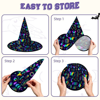 Purplehecate Blacklight Butterfly Witch Hat