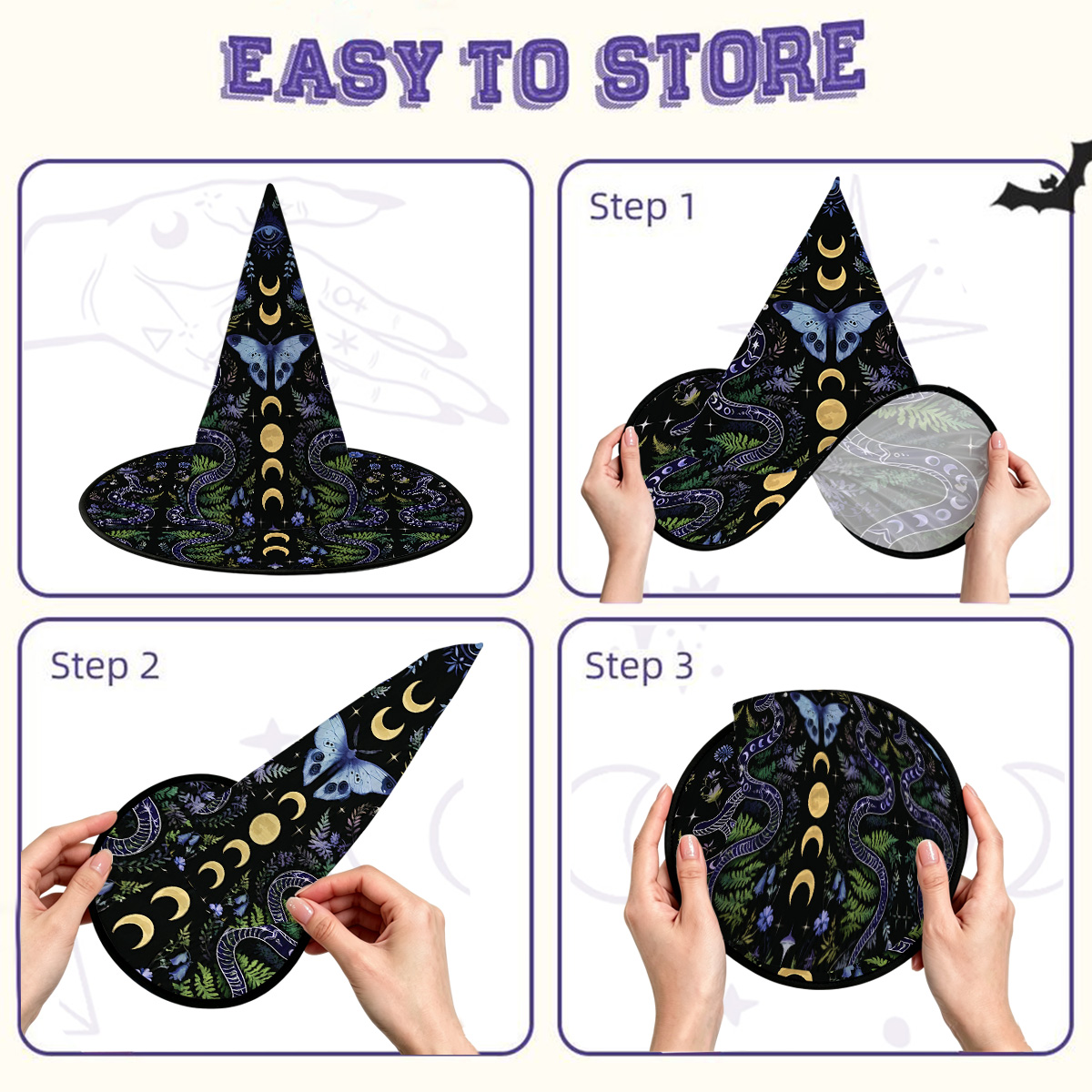 Purplehecate Moon Moth Witchery Witch Hat