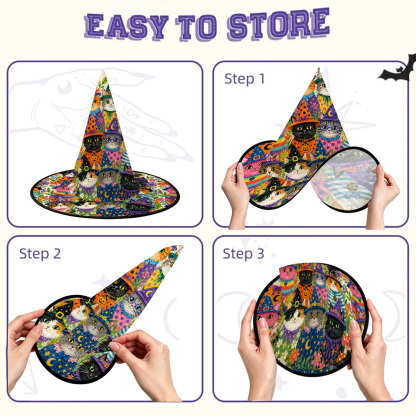 Purplehecate Witchy Meow-Meow Gathering Witch Hat