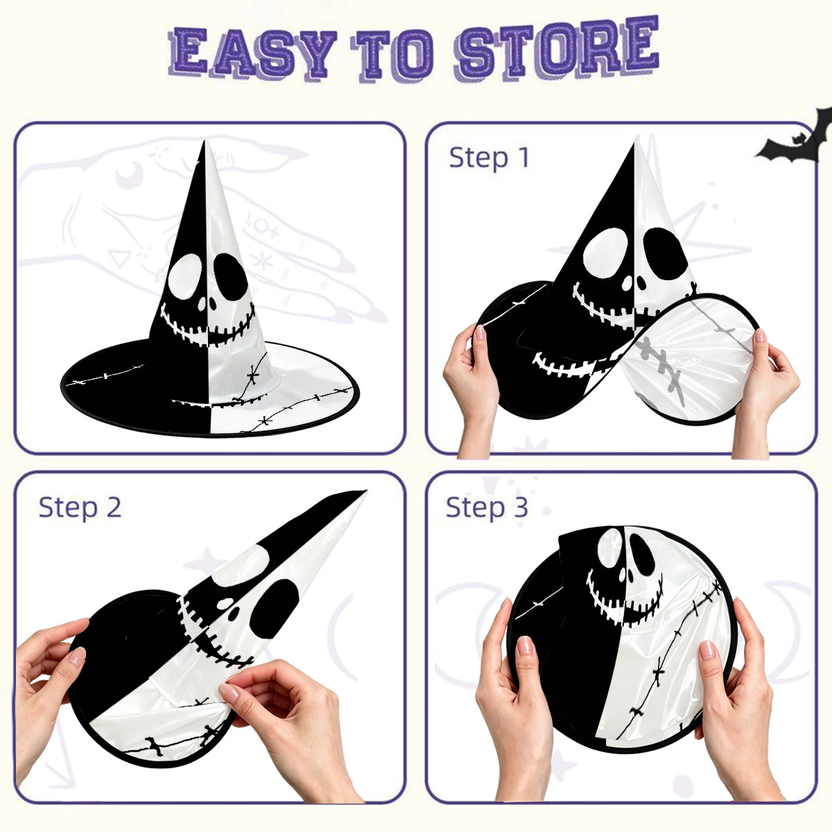 Purplehecate Grim Skeleton King Witch Hat