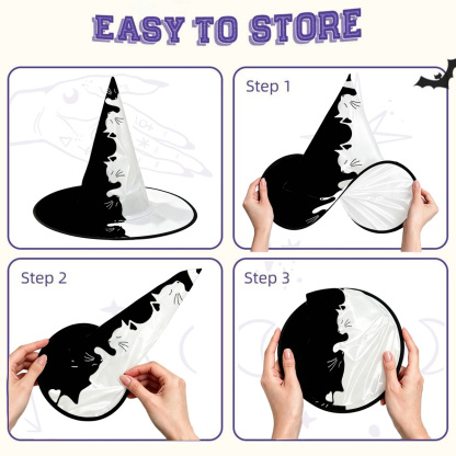 Purplehecate Yin Yang Cat Lover Witch Hat
