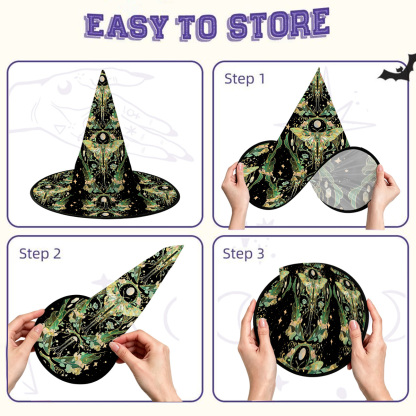Purplehecate Moon Moth Rave Witch Hat