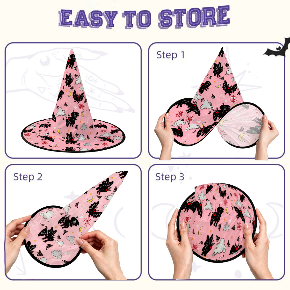 Purplehecate Cryptid Mothman Witch Hat