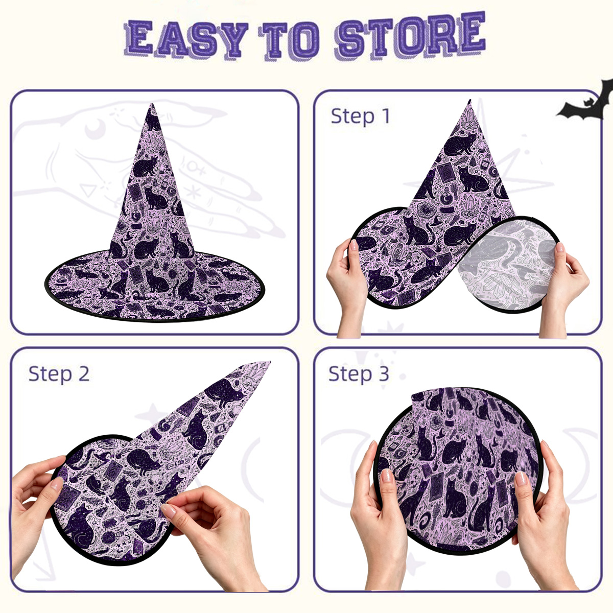 Purplehecate Midnight Black Cat Witch Potion Witch Hat
