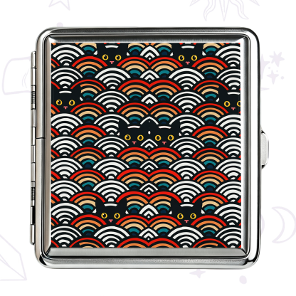 Purplehecate Rainbow Black Cat Waves Cigarette Case
