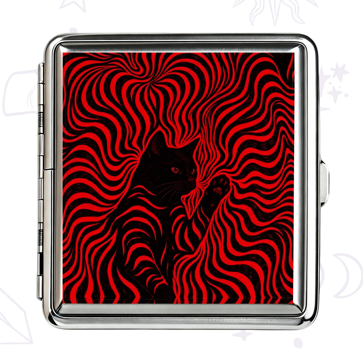 Purplehecate Psychedelic Cat Cigarette Case