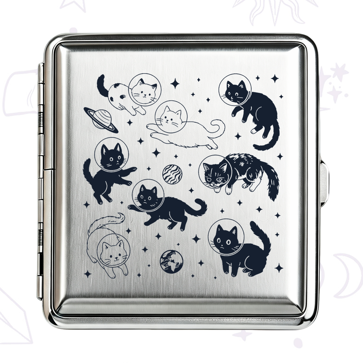 Purplehecate Cats in Space Cigarette Case