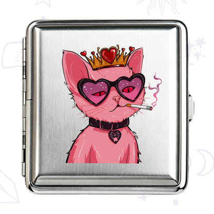 Purplehecate Bad Attitude Pink Cat Smoking Queen Cigarette Case