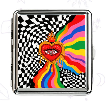 Purplehecate Trippy Rainbow Heart Eye Cigarette Case