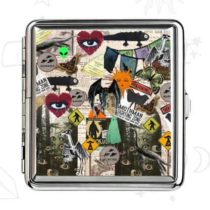 Purplehecate Cryptid Warning Collage Cigarette Case