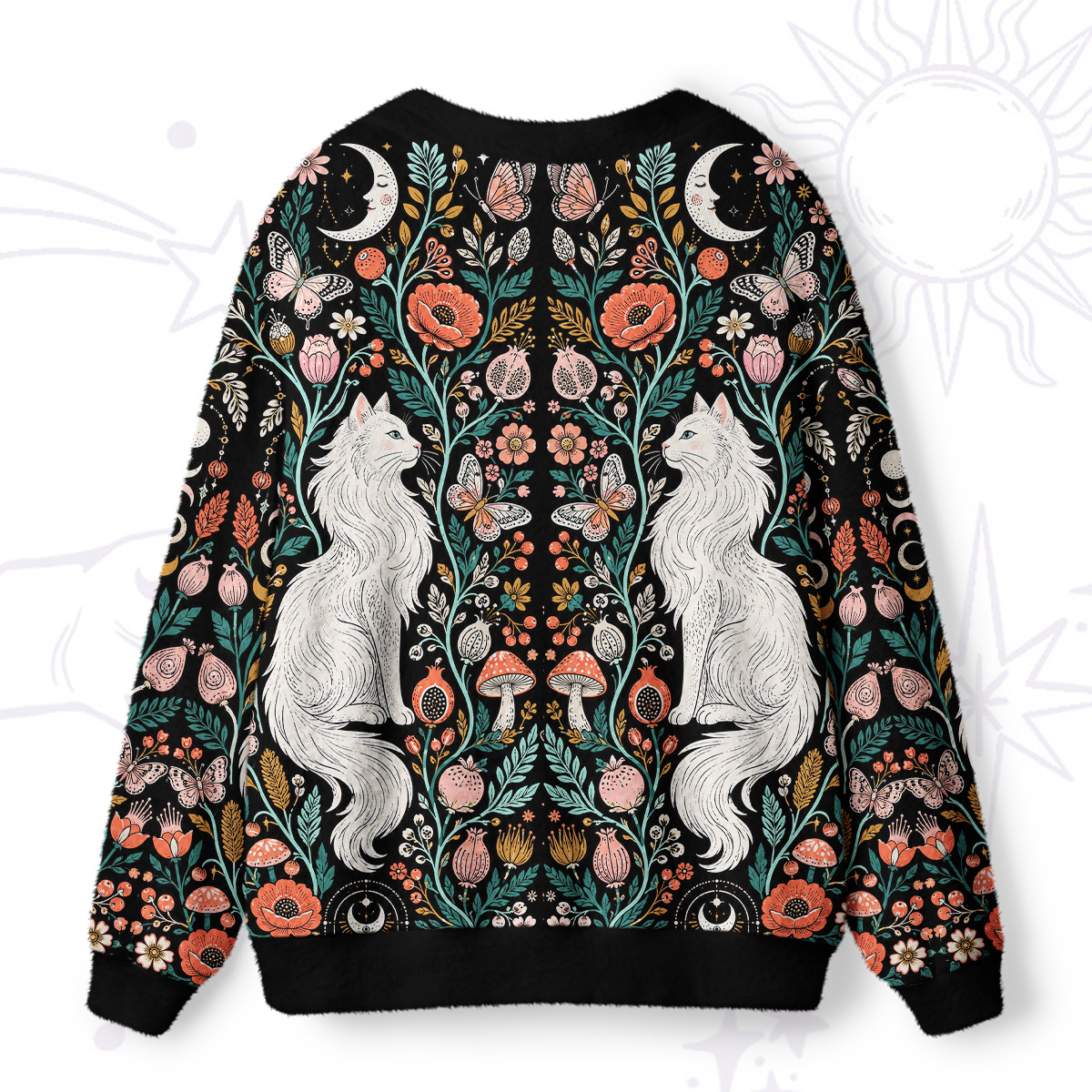  Purplehecate Lunar White Cat Forest Strappy Ugly Cardigan Sweaters