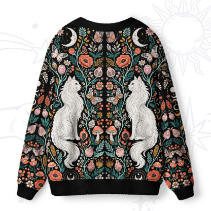  Purplehecate Lunar White Cat Forest Strappy Ugly Cardigan Sweaters