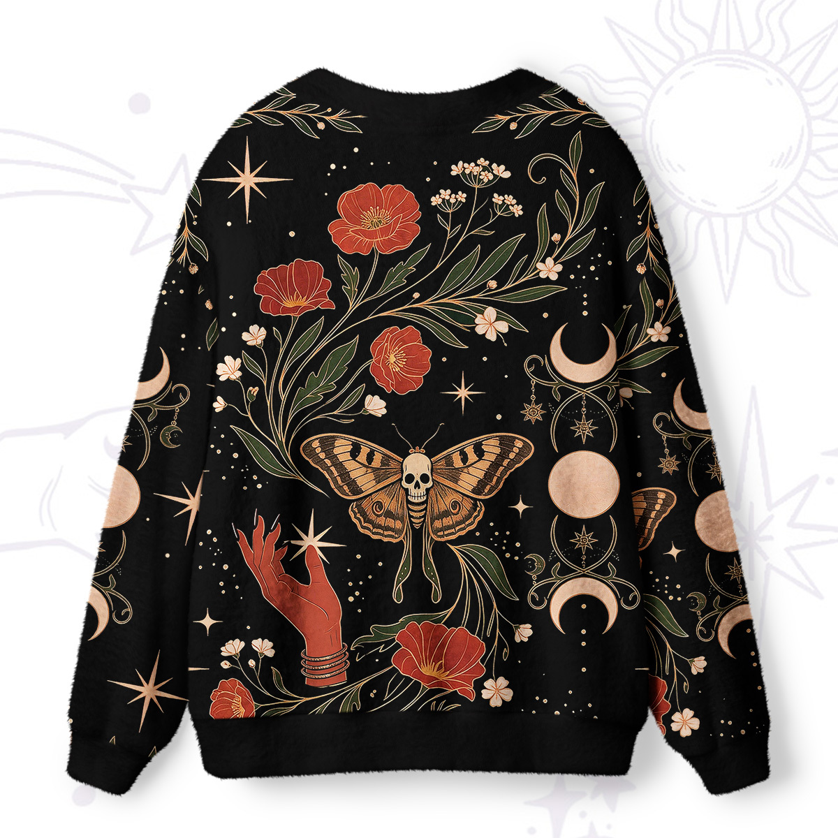 Purplehecate Death Moth Rebirț Ugly Cardigan Sweaters