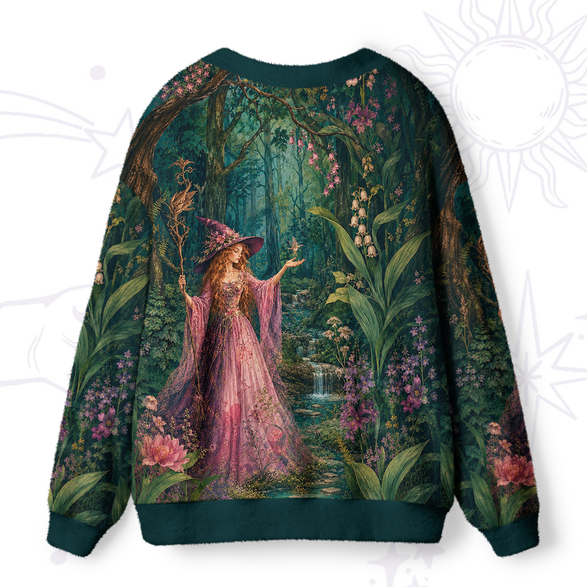 Purplehecate Magical Forest Fairy Witch Ugly Cardigan Sweaters