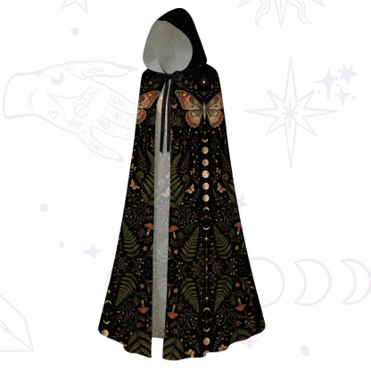 Purplehecate Moon Moth in the Enchanted Forest Hooded Cloak