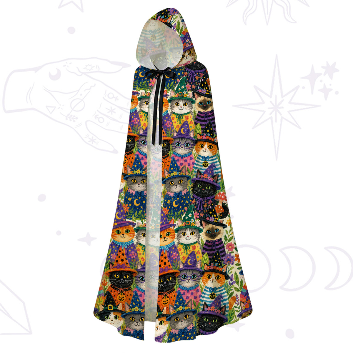 Purplehecate Witchy Meow-Meow Gathering Hooded Cloak