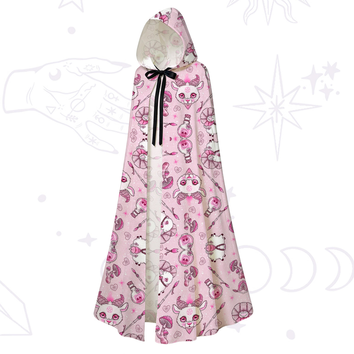 Purplehecate Pastel Occult Goat Hooded Cloak