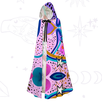 Purplehecate Cosmic Love Eyes Graffiti Hooded Cloak