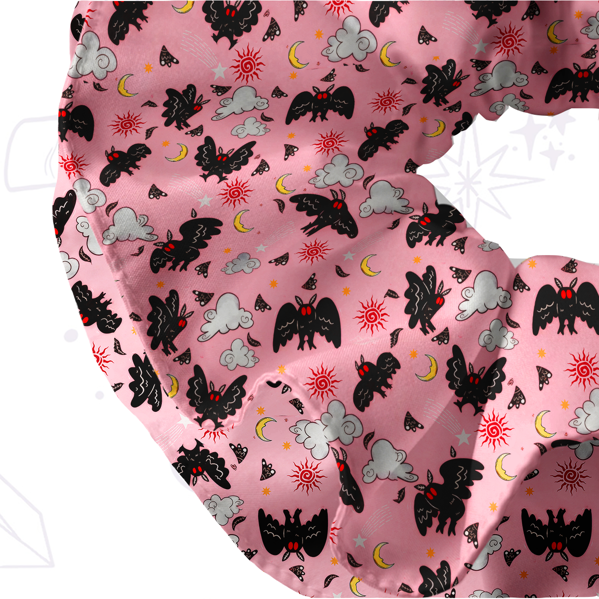 Purplehecate Cryptid Mothman Double Layer Scrunchie